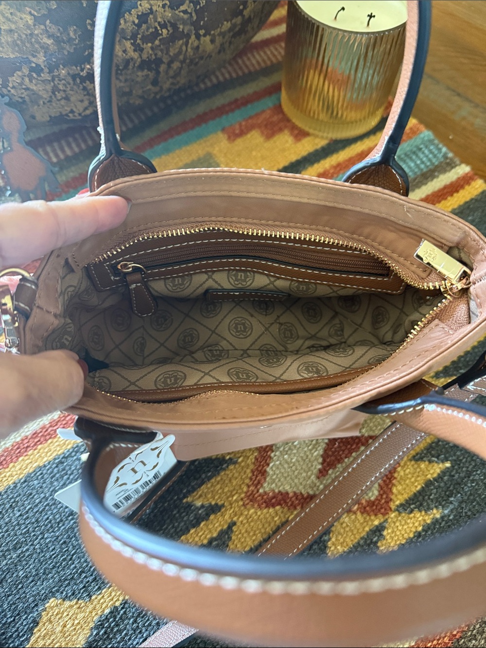 Nanette Lepore Tan Mini Tote with Adjustable Crossbody Strap - Picture 7 of 11